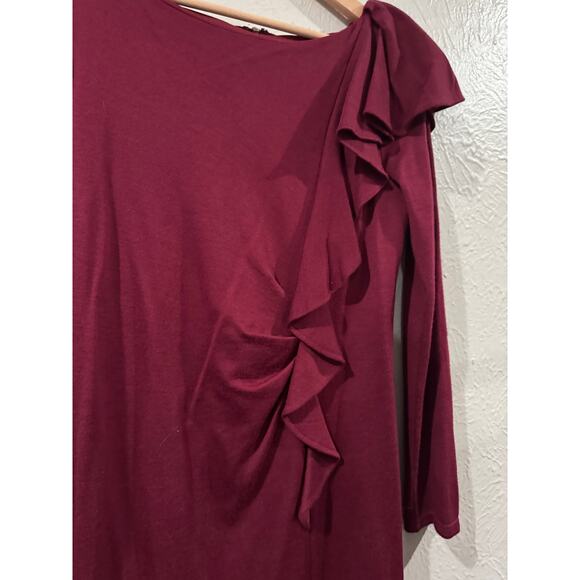 Ann Taylor Burgundy Body Con Dress Size 8 - Picture 6 of 6
